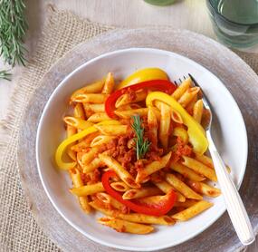 Paprika-Pasta mit Chorizo