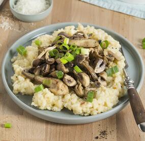 Pilzrisotto mit gebratenen Pilzen