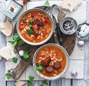 Tomaten-Bohnen-Eintopf mit Chorizo