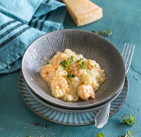 Allerfeinstes Birnenrisotto mit Garnelen