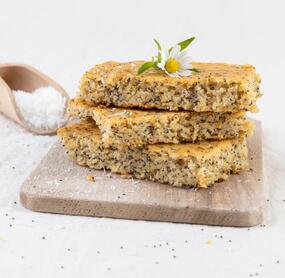 Mohnschnitten mit Kokos vom Blech