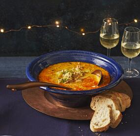Hackfleisch-Porree-Suppe