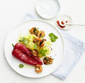 Kräutergarnelen mit Spitzpaprika