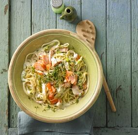 Lachs-Linguine