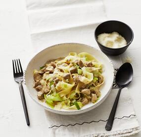 Nudeln mit Pilz-Sahne-Soße