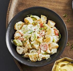 Cremiger Porree-Kartoffelsalat mit Mayonnaise-Dressing