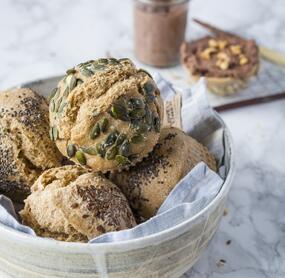 Dinkelbrötchen mit Schoko-Frischkäse
