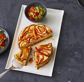 Ziegenkäsekuchen mit Paprika