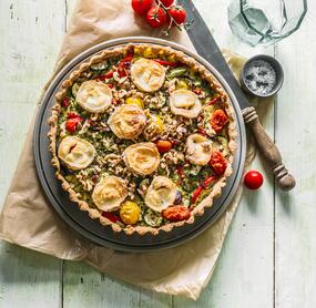 Vollkorn-Gemüse-Quiche mit Ziegenkäse