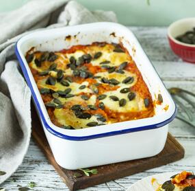 Fruchtige Kürbis-Vollkorn-Lasagne