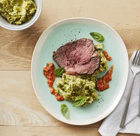 Roastbeef mit Brokkoli-Kartoffel-Püree