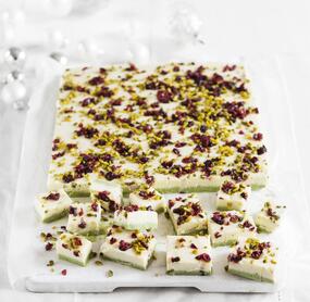 Matcha-Konfekt mit weißer Schokolade