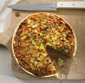 Bunte Gemüse-Quiche mit Sahne