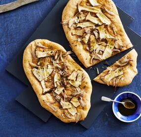 Focaccia mit Kräuterseitlingen