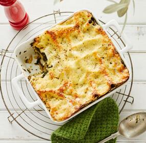Grünkohl-Lasagne mit Crème fraîche
