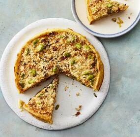Kartoffel-Quiche mit dicken Bohnen