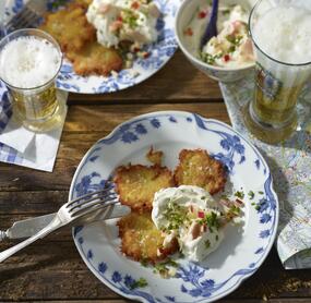Reibeplätzchen mit Forellenschmand