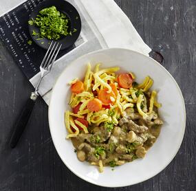 Rindergeschnetzeltes Stroganoff
