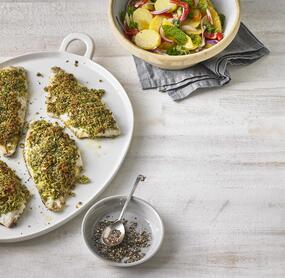 Gratinierte Doraden mit Kartoffelsalat