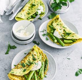 Luftige Spargelpfannkuchen