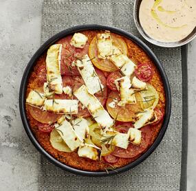 Vegetarischer Bulgur-Auflauf mit Zucchini und Feta