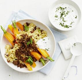 Bulgur mit Karotten und Hackfleisch
