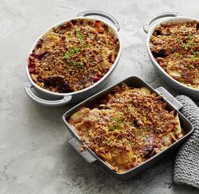 Wurzel-Gratin mit Steinpilzsahne