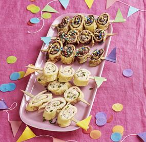 Pfannkuchen am Spieß für das Kochen mit Kids