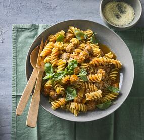 Fusilli mit Mettbällchen für die ganze Familie