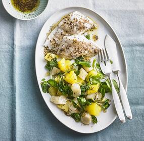 Gewürz-Zander mit Topinambur-Kartoffel-Gemüse