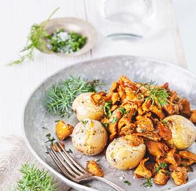 Kanarische Kartoffeln – Papas Arrugadas mit Pfifferlingen