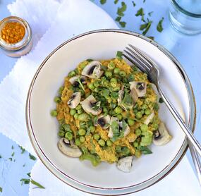 Quinoatopf mit Pute und Pilzen