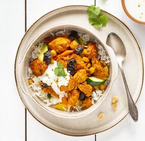 Tandoori mit Huhn und leichtem Gewürz-Joghurt