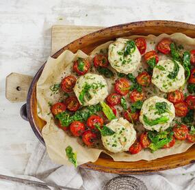 Quarkknödel mit Ofentomaten