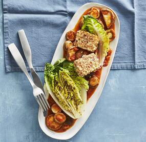 Pilzragout mit gebratenem Feta