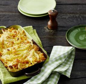 Überbackene Muschelnudeln