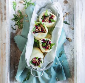 Mozzarella-Wraps mit Champignons