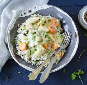 Veganes Frikassee mit Wildreis