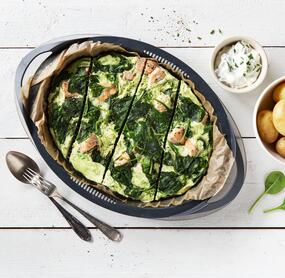 Spinatomelett mit Lachs