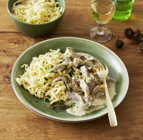 Geschnetzeltes im Meerrettichrahm