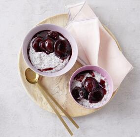 Zwetschgenkompott mit Mohn-Milchreis