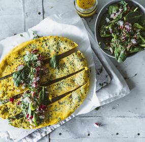 Senfomelett mit Kresse