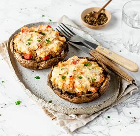 Gefüllte Riesenchampignons mit Hackfleisch