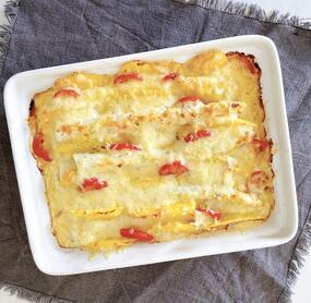 Vegetarischer Spargelauflauf mit Sahne