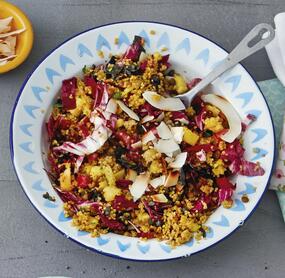 Couscoussalat mit Linsen und Ananas