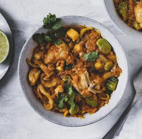 Linsencurry mit Mango und Jackfruit