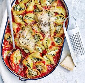 Muschelnudelauflauf „Spinaci e Ricotta“