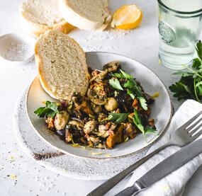 Low-Carb-Pilzpfanne mit Bacon