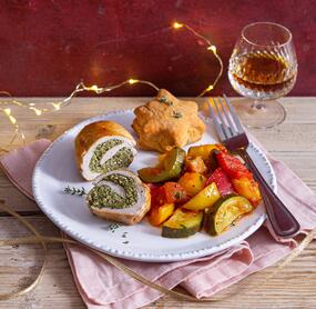 Hähnchenrouladen mit Ratatouille
