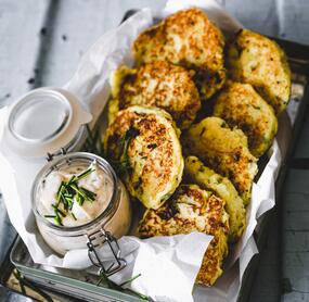 Kartoffeltaler mit Skyr-Dip